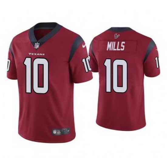 Men Houston Texans 10 Davis Mills Red Vapor Untouchable Limited Stitched Jersey